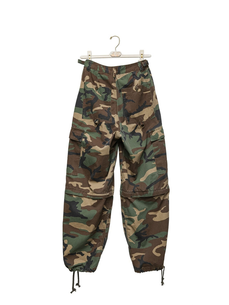 WASHED CAMOUFLAGE CARGO TROUSERS