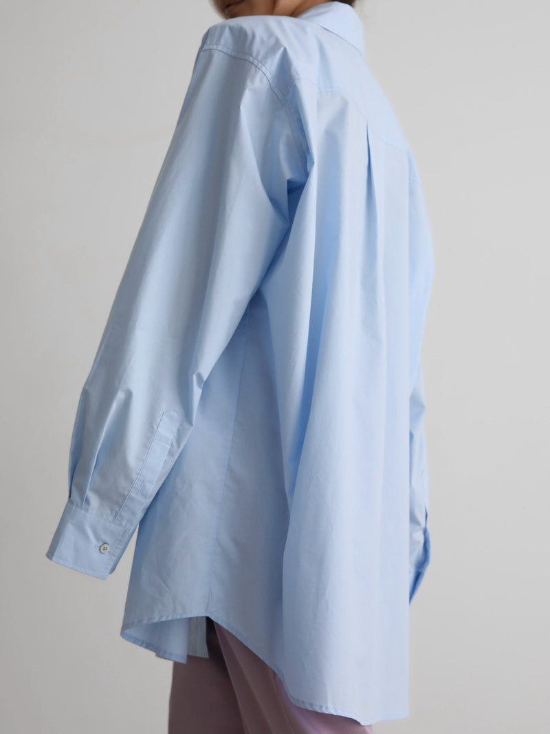 OVERSIZED PADDED SHOULDER COTTON BUTTON DOWN SHIRT