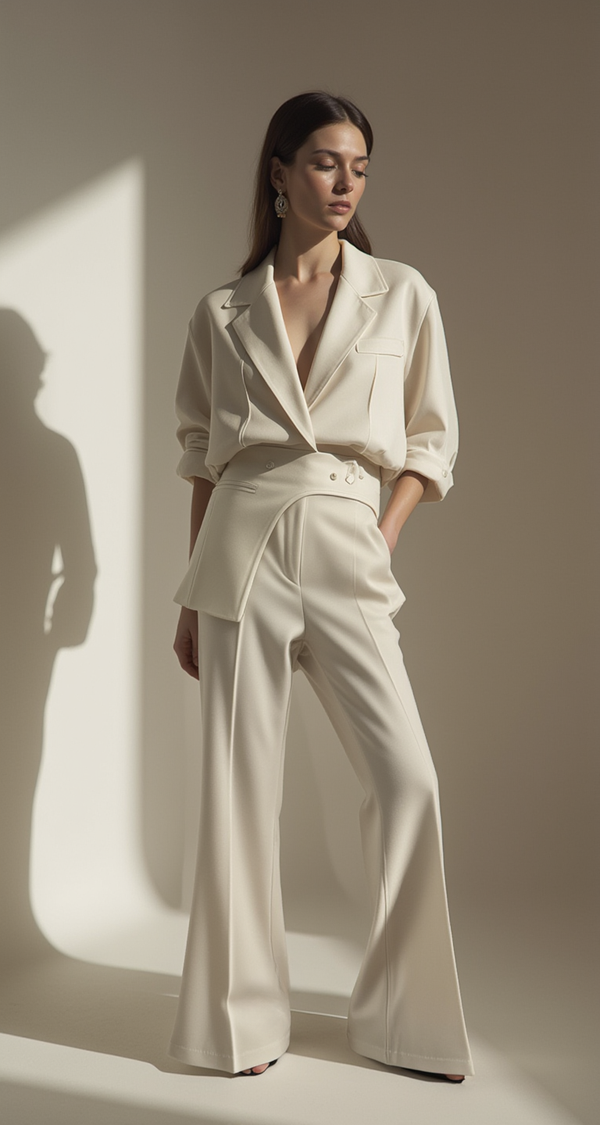 SCULPTED BELT-WRAP SLACKS