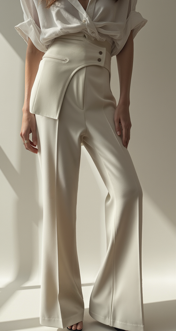 SCULPTED BELT-WRAP SLACKS