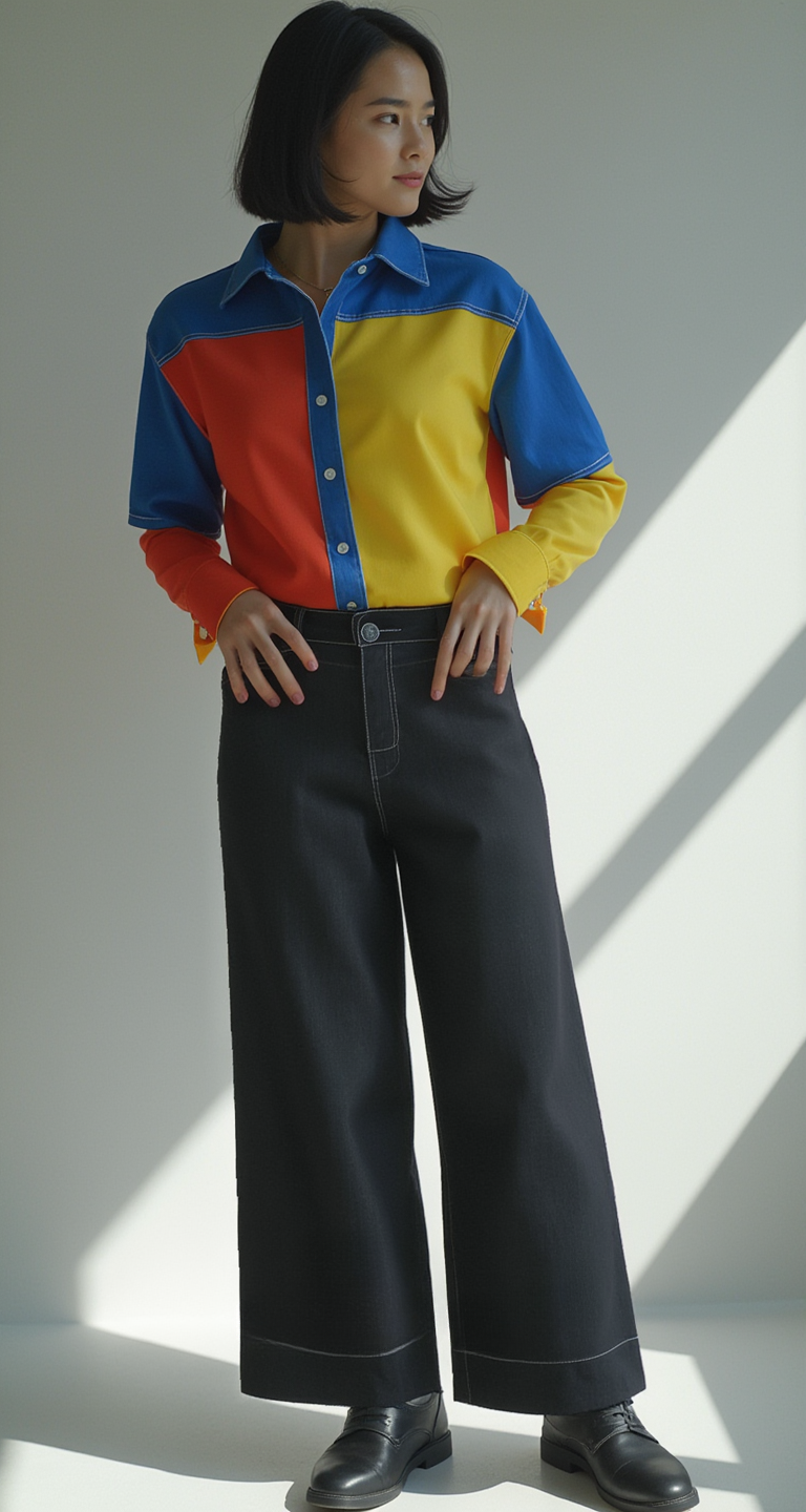 WASHED WIDE-LEG ANKLE DENIM