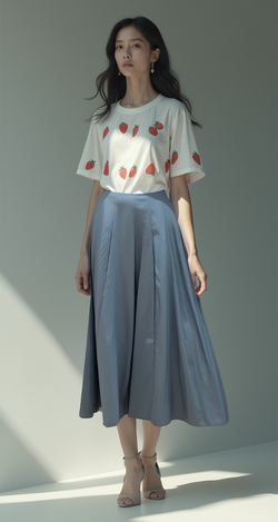 SOFT BREEZE PLEATED A-LINE SKIRT