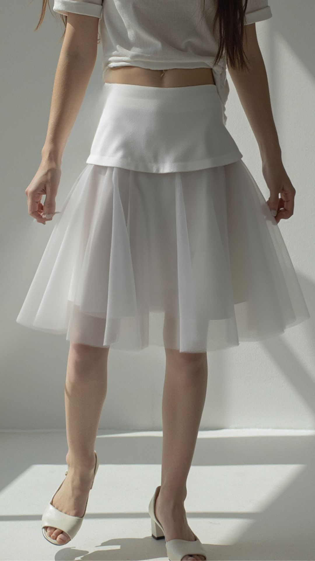 ETHEREAL LAYERED WHITE TULLE SKIRT – MINUSEY
