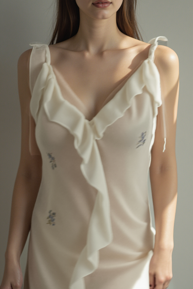 CELESTINE RUFFLE SLIP DRESS