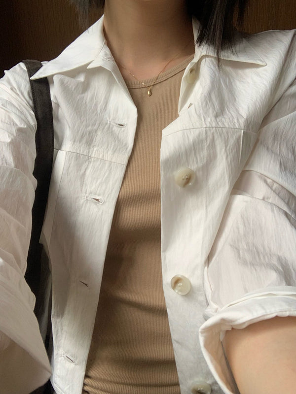 2 POCKET CROPPED SHIRT JACKET