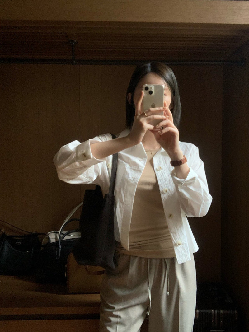2 POCKET CROPPED SHIRT JACKET
