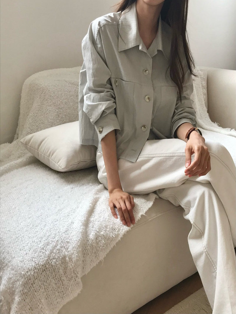 2 POCKET CROPPED SHIRT JACKET