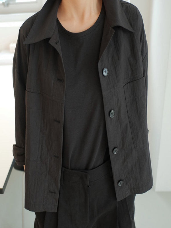 2 POCKET CROPPED SHIRT JACKET