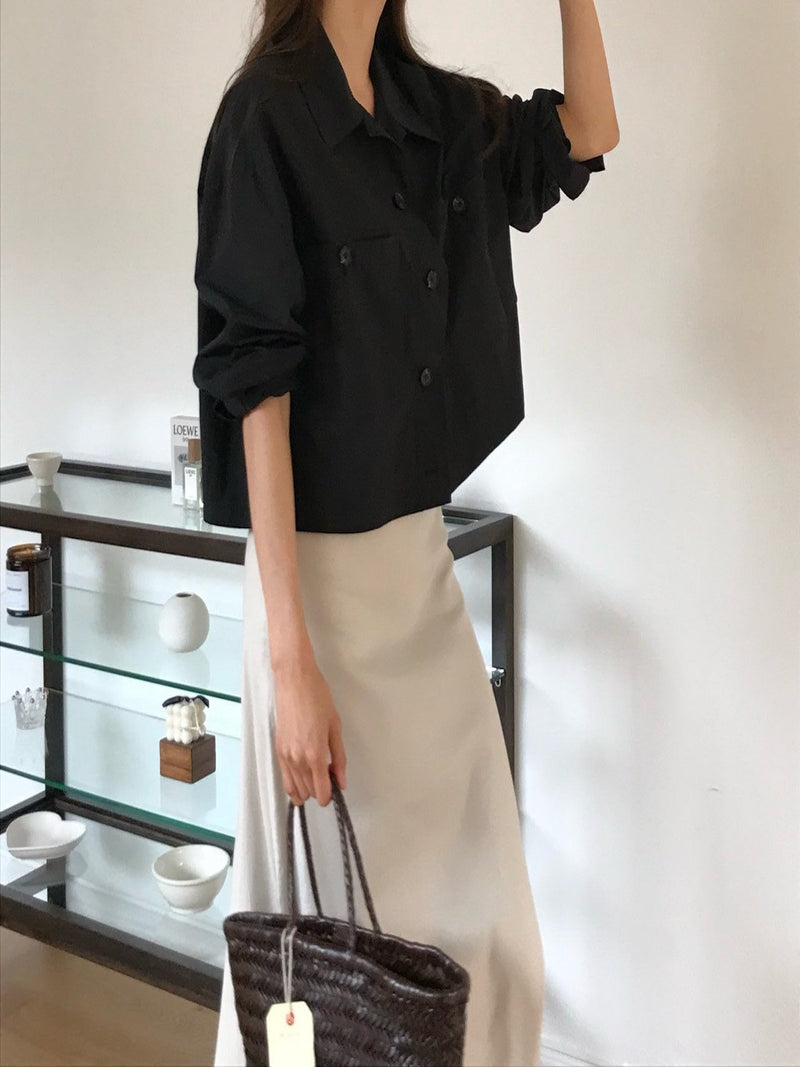 2 POCKET CROPPED SHIRT JACKET