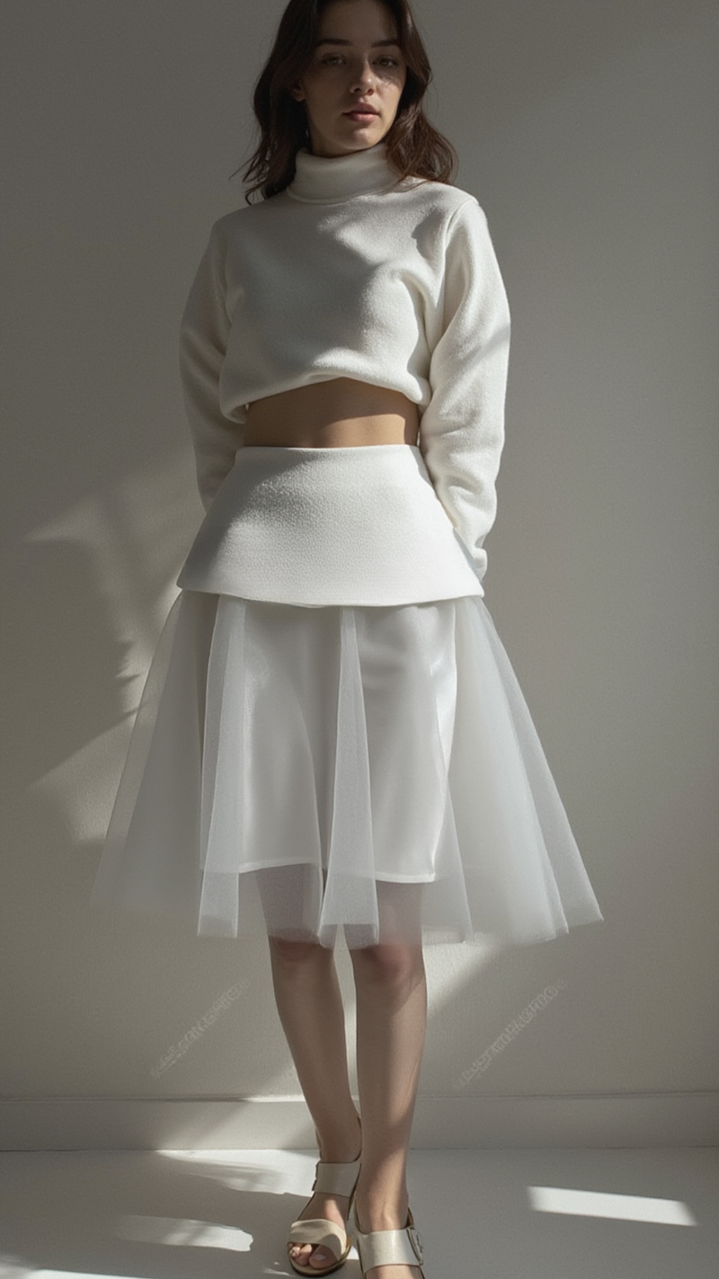ETHEREAL LAYERED WHITE TULLE SKIRT