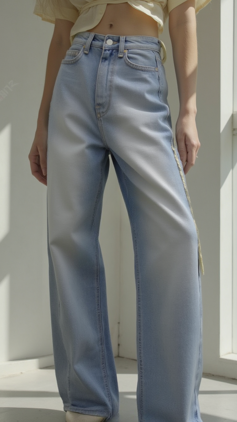 VINTAGE WASHED WIDE LEG JEANS