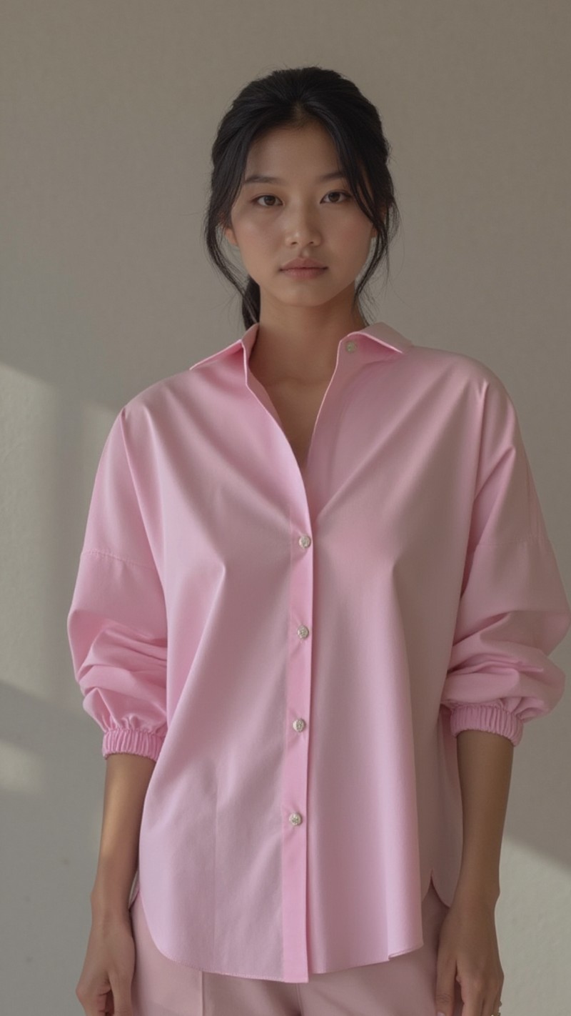 PINK OVERSIZED BUTTON UP SHIRT