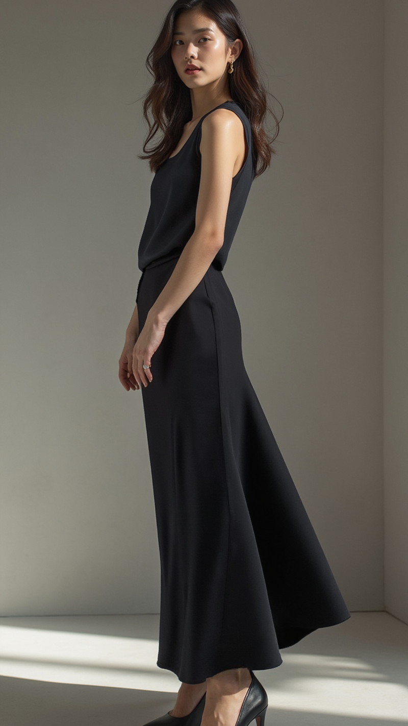 SATIN MAXI SKIRT