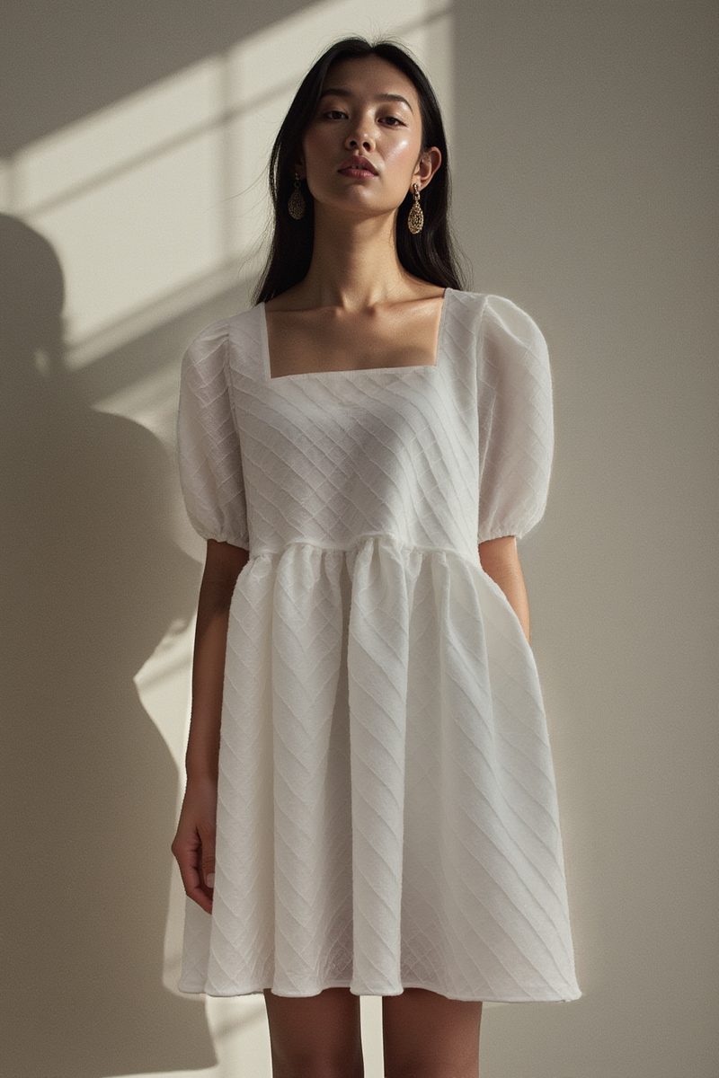 MOONLIT STRUCTURED PUFF DRESS