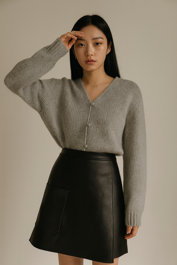 VEGAN LEATHER UTILITY SKIRT