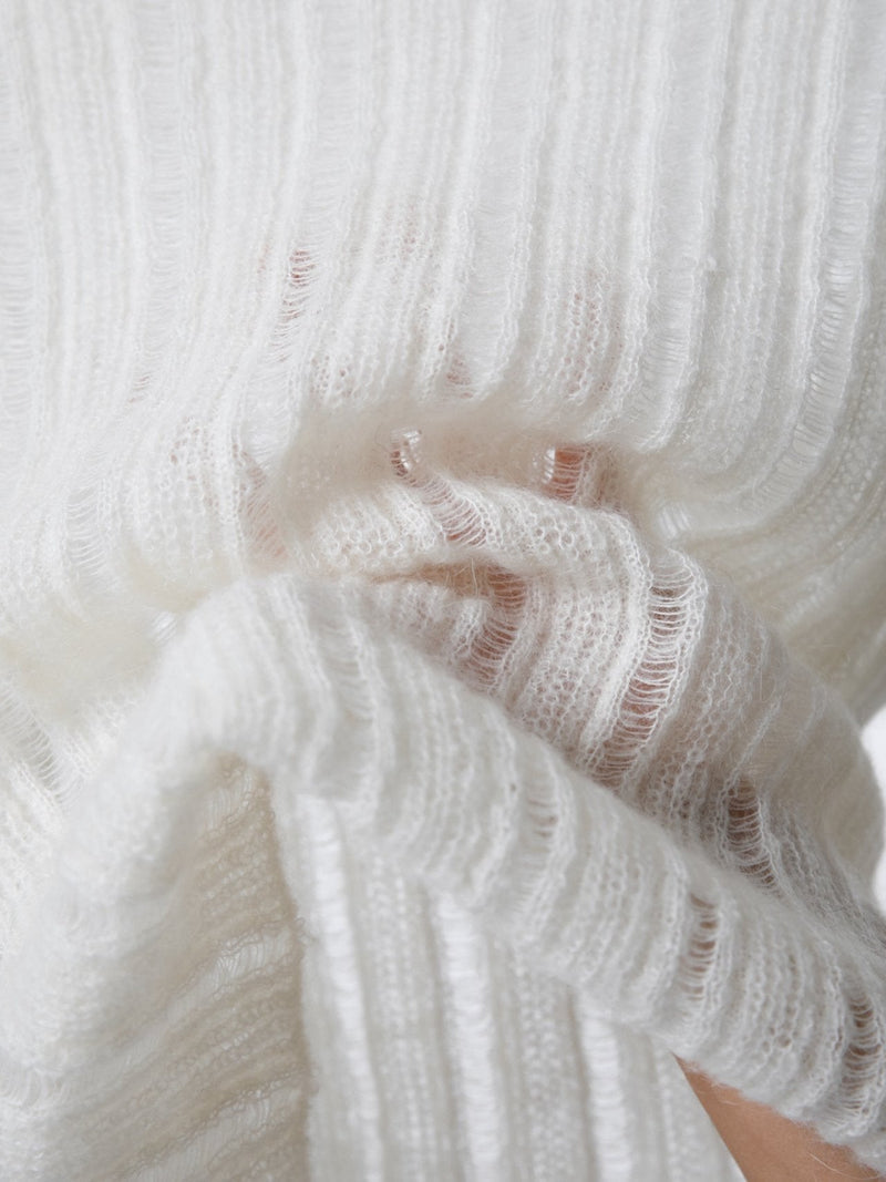 BABY ALPACA SHEER CROPPED KNIT