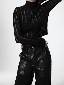 BABY ALPACA SHEER CROPPED KNIT