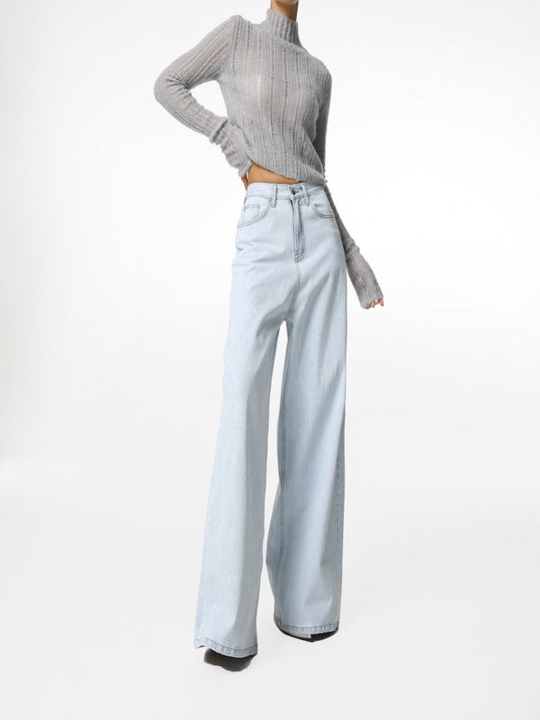 BABY ALPACA SHEER CROPPED KNIT