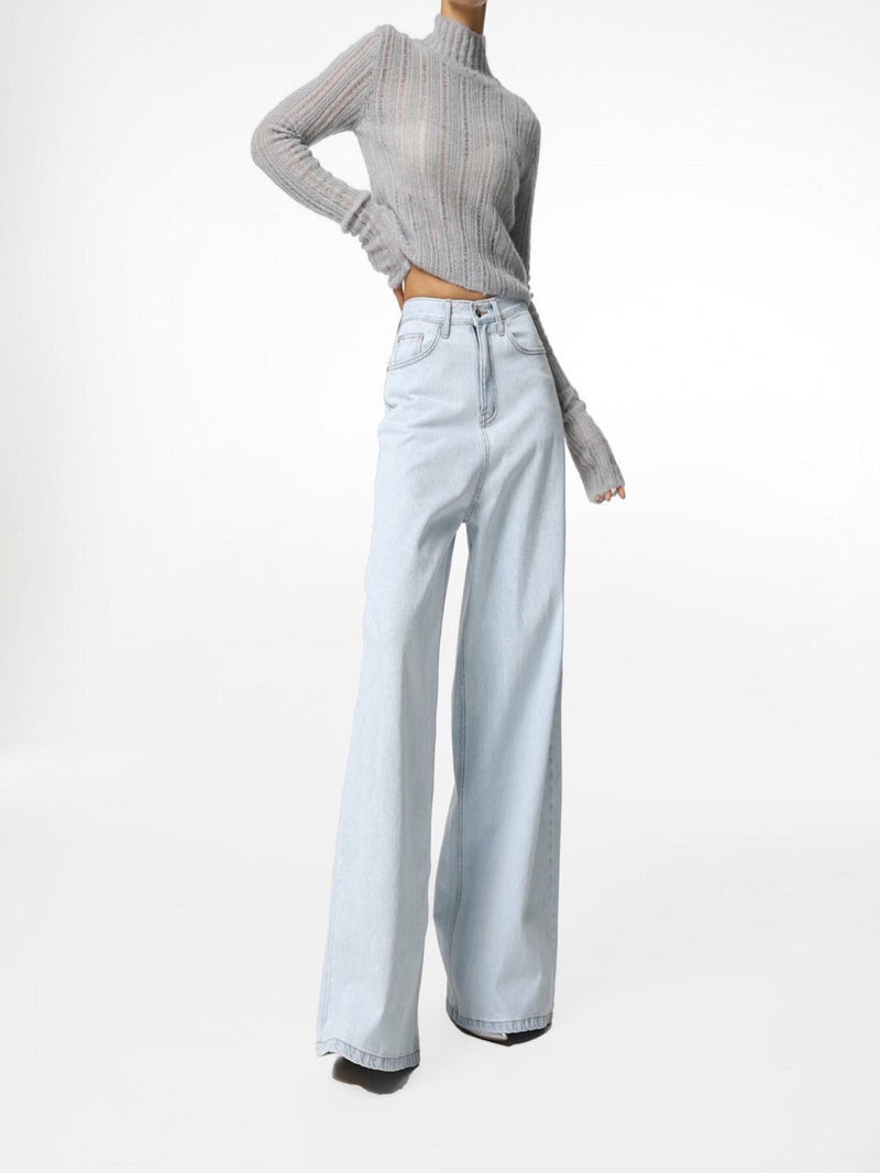 BABY ALPACA SHEER CROPPED KNIT