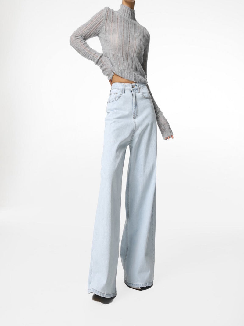 BABY ALPACA SHEER CROPPED KNIT