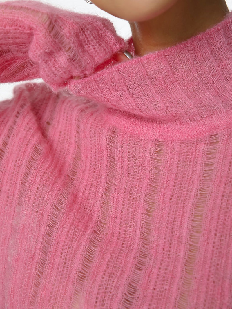 BABY ALPACA SHEER CROPPED KNIT