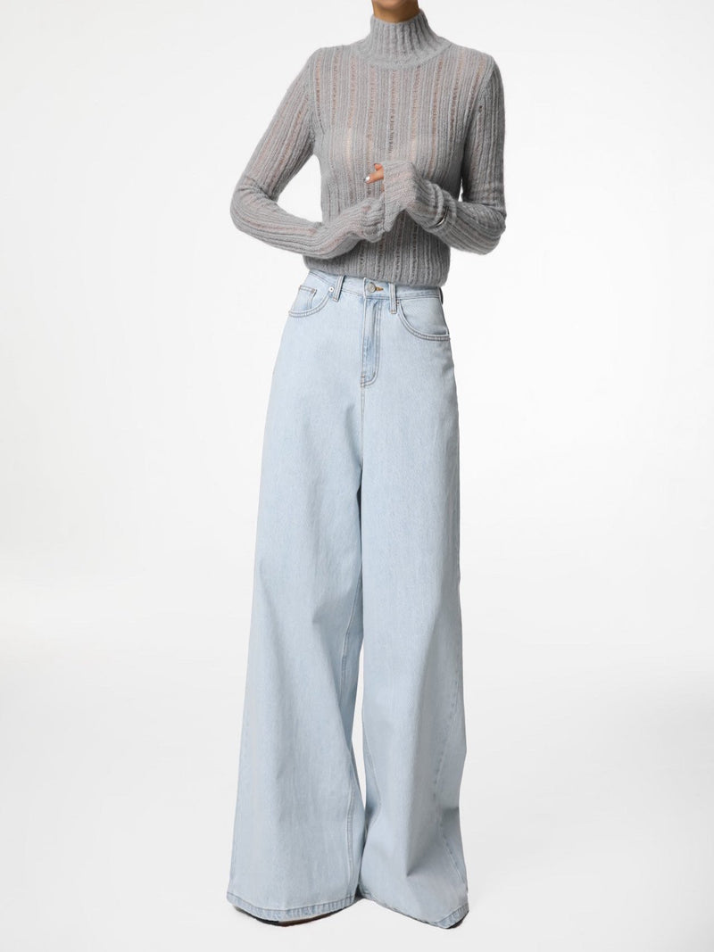 BABY ALPACA SHEER CROPPED KNIT