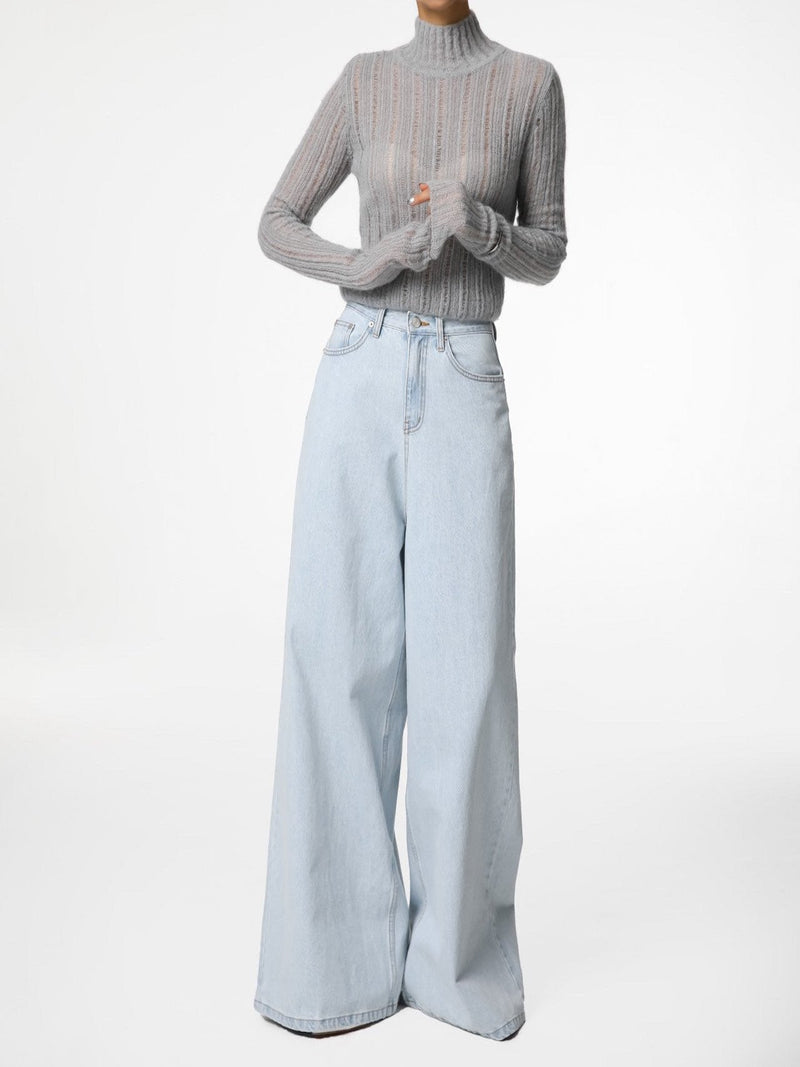 BABY ALPACA SHEER CROPPED KNIT