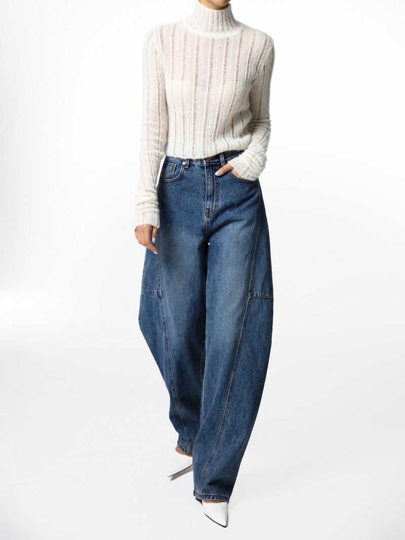 BABY ALPACA SHEER CROPPED KNIT