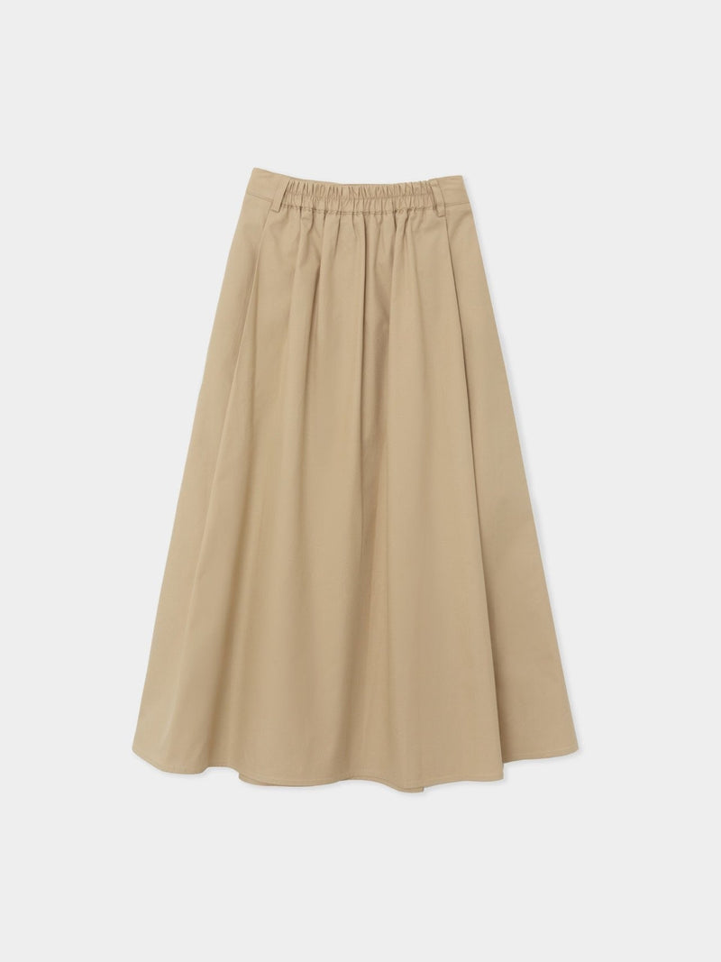 BACK BANDED FLARED PLEAT SKIRT