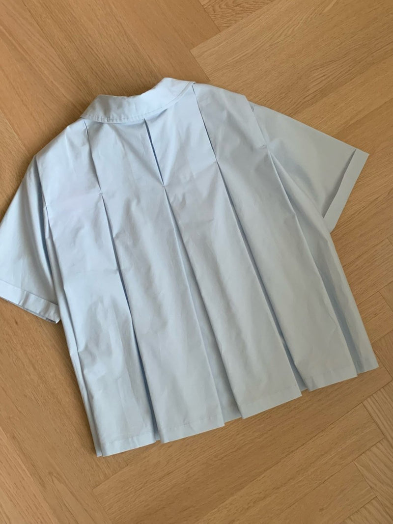 BACK PLEAT COTTON SHIRT
