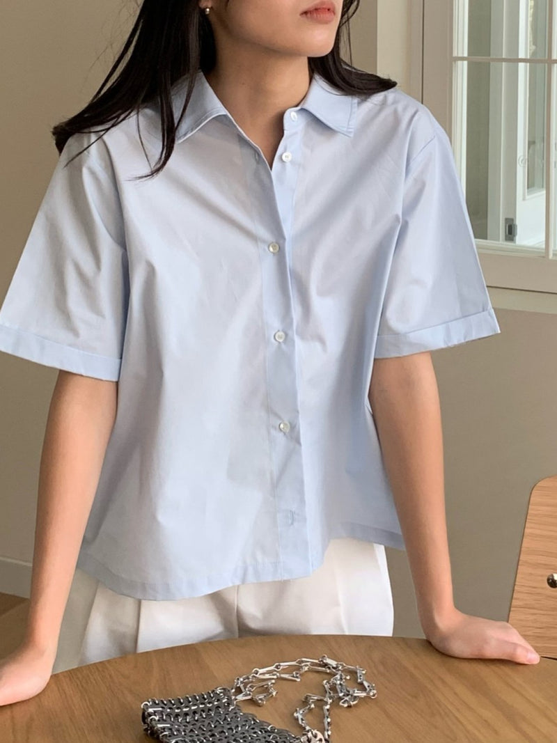 BACK PLEAT COTTON SHIRT