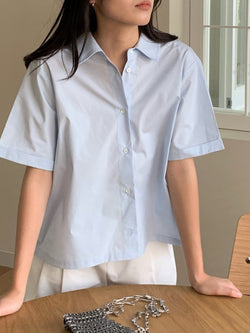 BACK PLEAT COTTON SHIRT