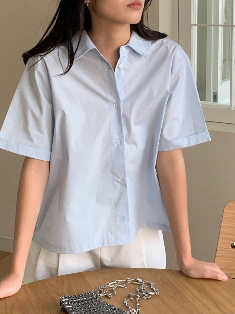 BACK PLEAT COTTON SHIRT