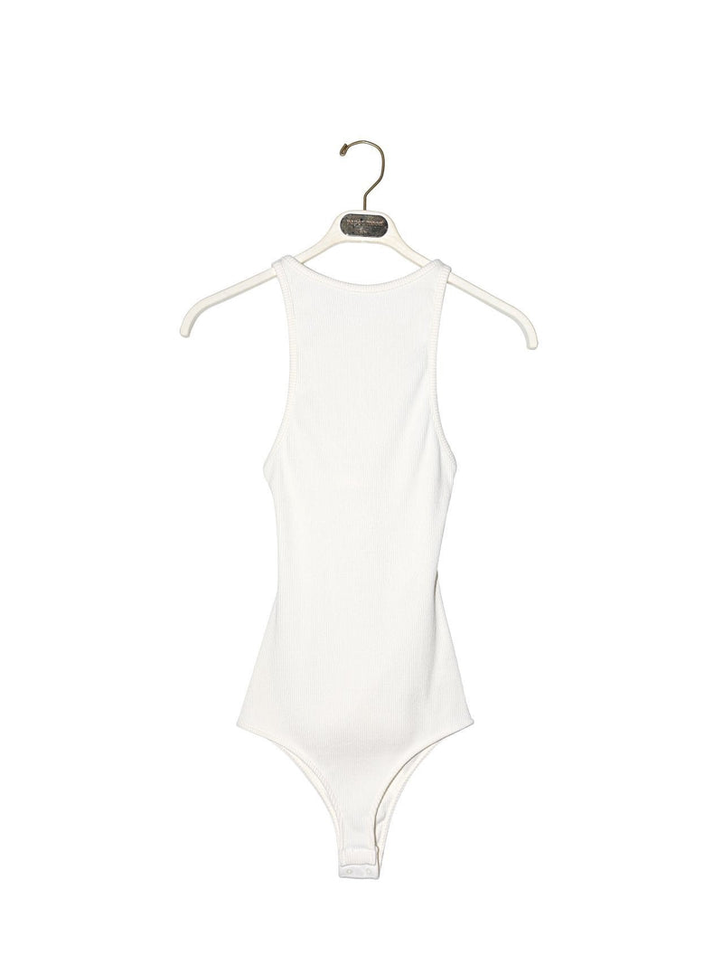 BACK STRAP DETAIL RIBBED BODYSUIT