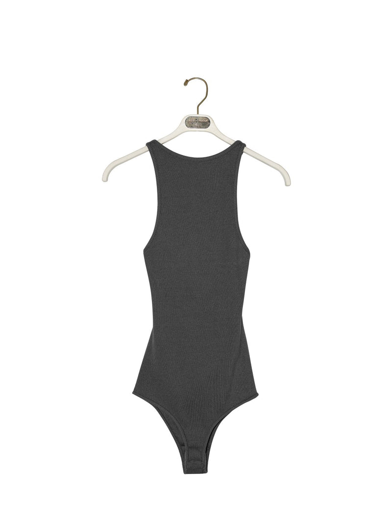 BACK STRAP DETAIL RIBBED BODYSUIT