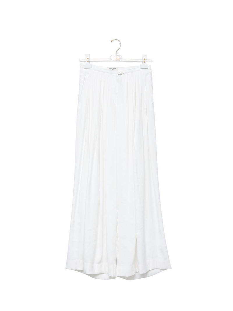 BAMBOO PIN TUCK PLEATED WIDE TROUSERS