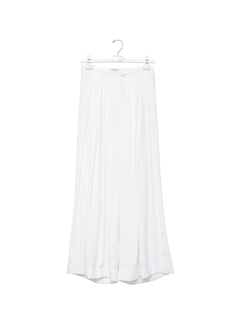 BAMBOO PIN TUCK PLEATED WIDE TROUSERS