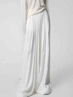 BAMBOO PIN TUCK PLEATED WIDE TROUSERS