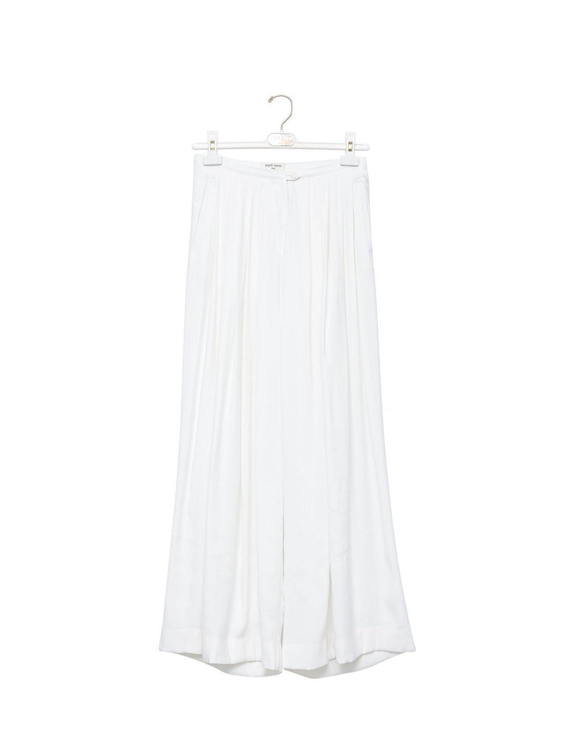 BAMBOO PIN TUCK PLEATED WIDE TROUSERS