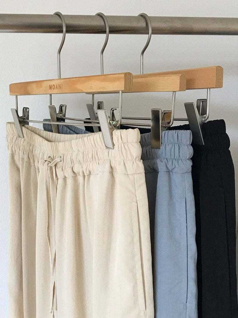 BANDED RAYON WIDE SLACKS