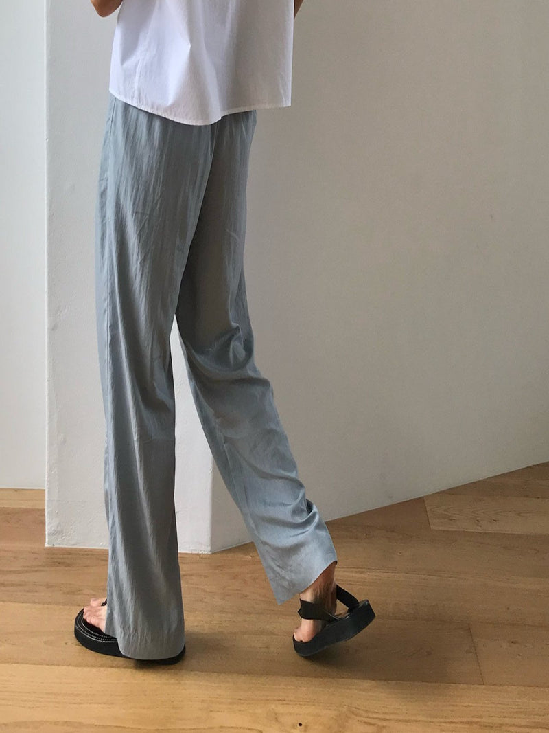 BANDED RAYON WIDE SLACKS