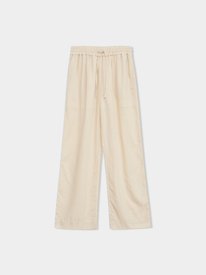 BANDED RAYON WIDE SLACKS