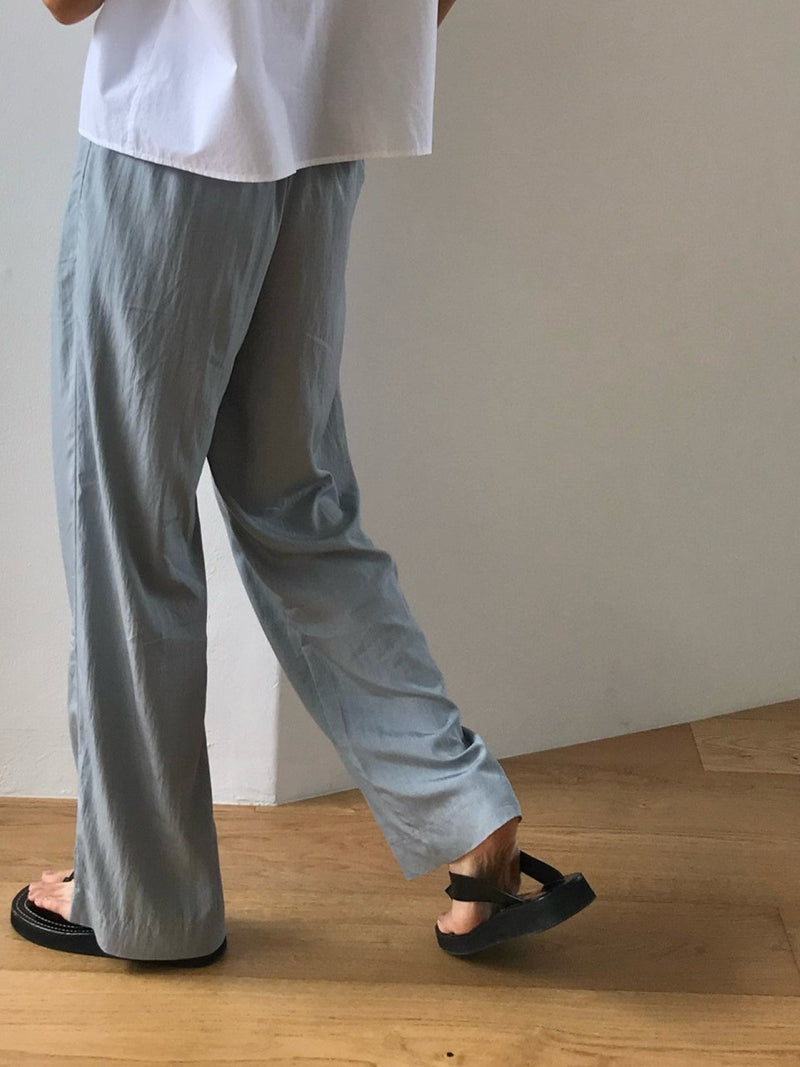BANDED RAYON WIDE SLACKS