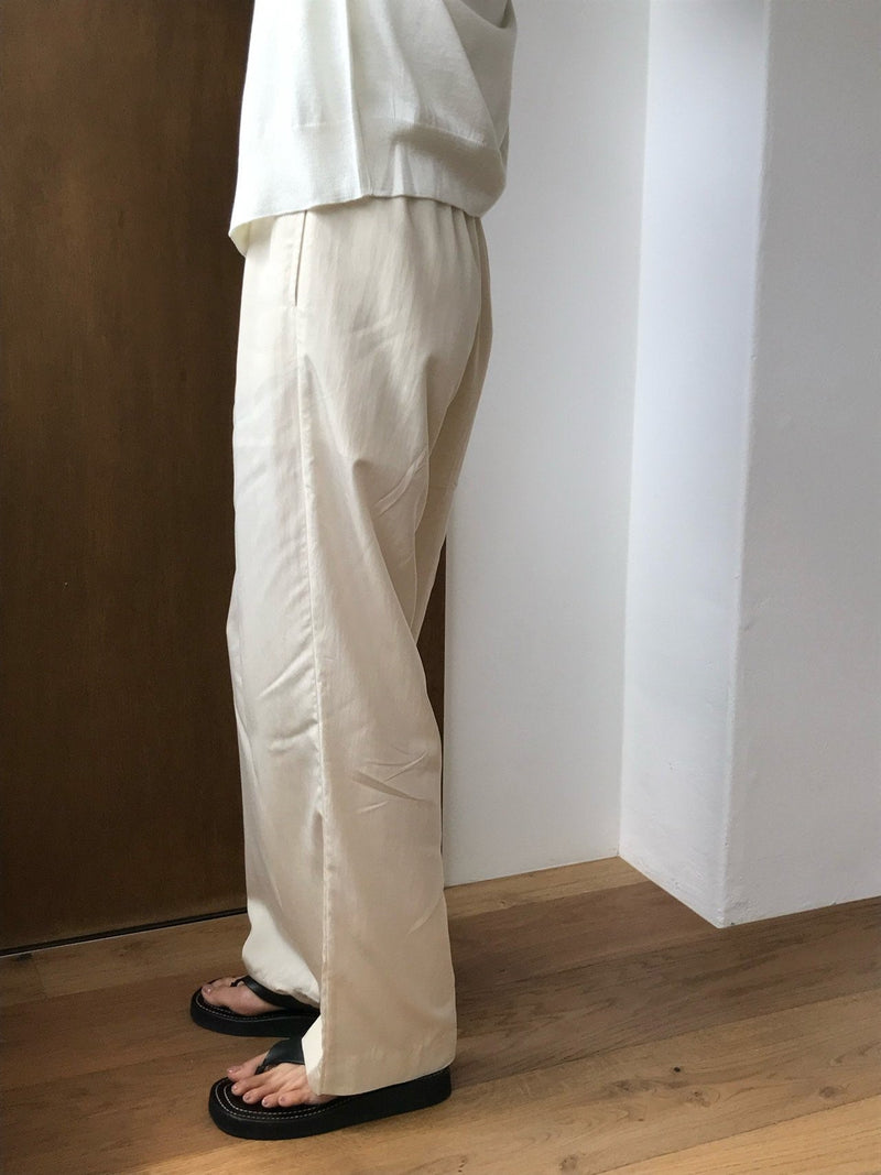 BANDED RAYON WIDE SLACKS