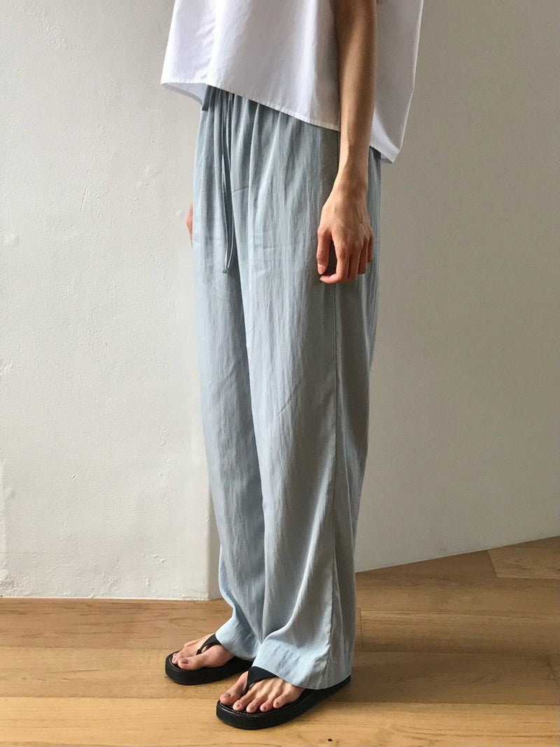 BANDED RAYON WIDE SLACKS