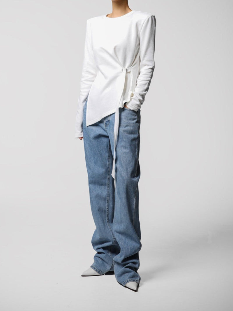 BUTTON FLY BOYFRIEND JEANS