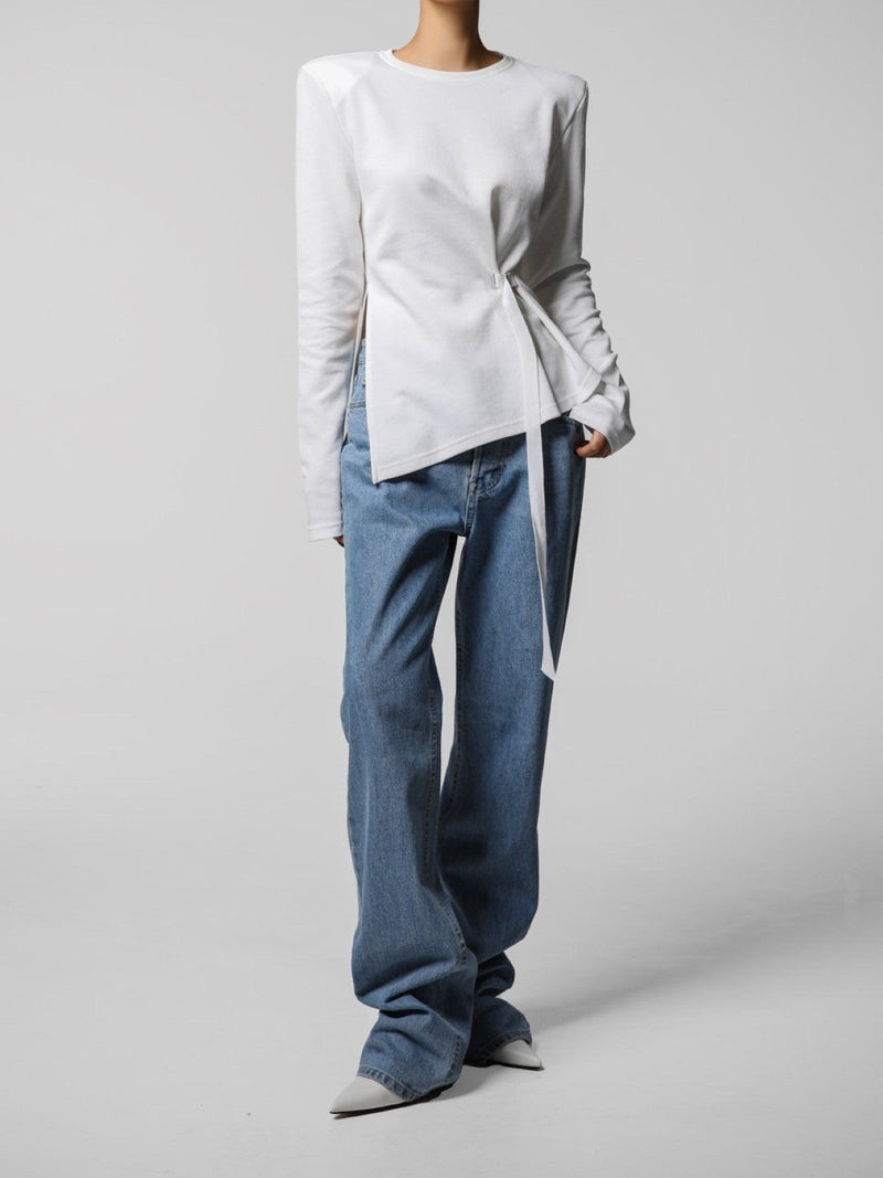 BUTTON FLY BOYFRIEND JEANS