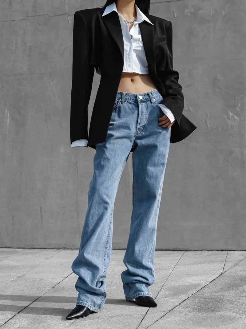 BUTTON FLY BOYFRIEND JEANS
