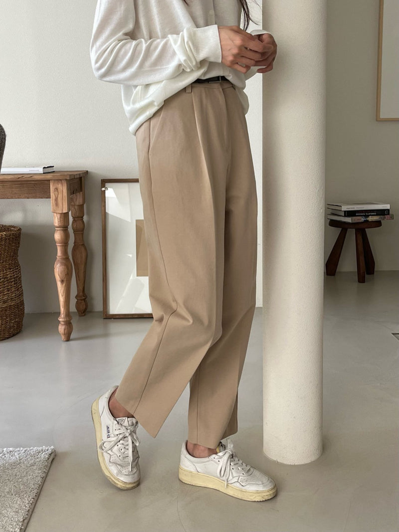 COTTON PIN TUCK CHINOS