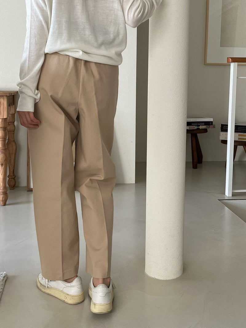 COTTON PIN TUCK CHINOS